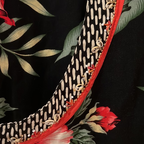 Vanity hoodie Hawaiian Print SM black jacket coat beaded unique dark floral boho - Picture 4 of 10